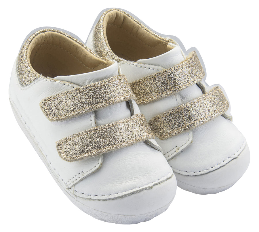Old Soles Girl's and Boy's Edgey Pave Sneaker, Snow/Glam Cream