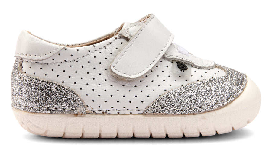Old Soles Girl's Prize Pave Sneakers - Snow/Glam Argent