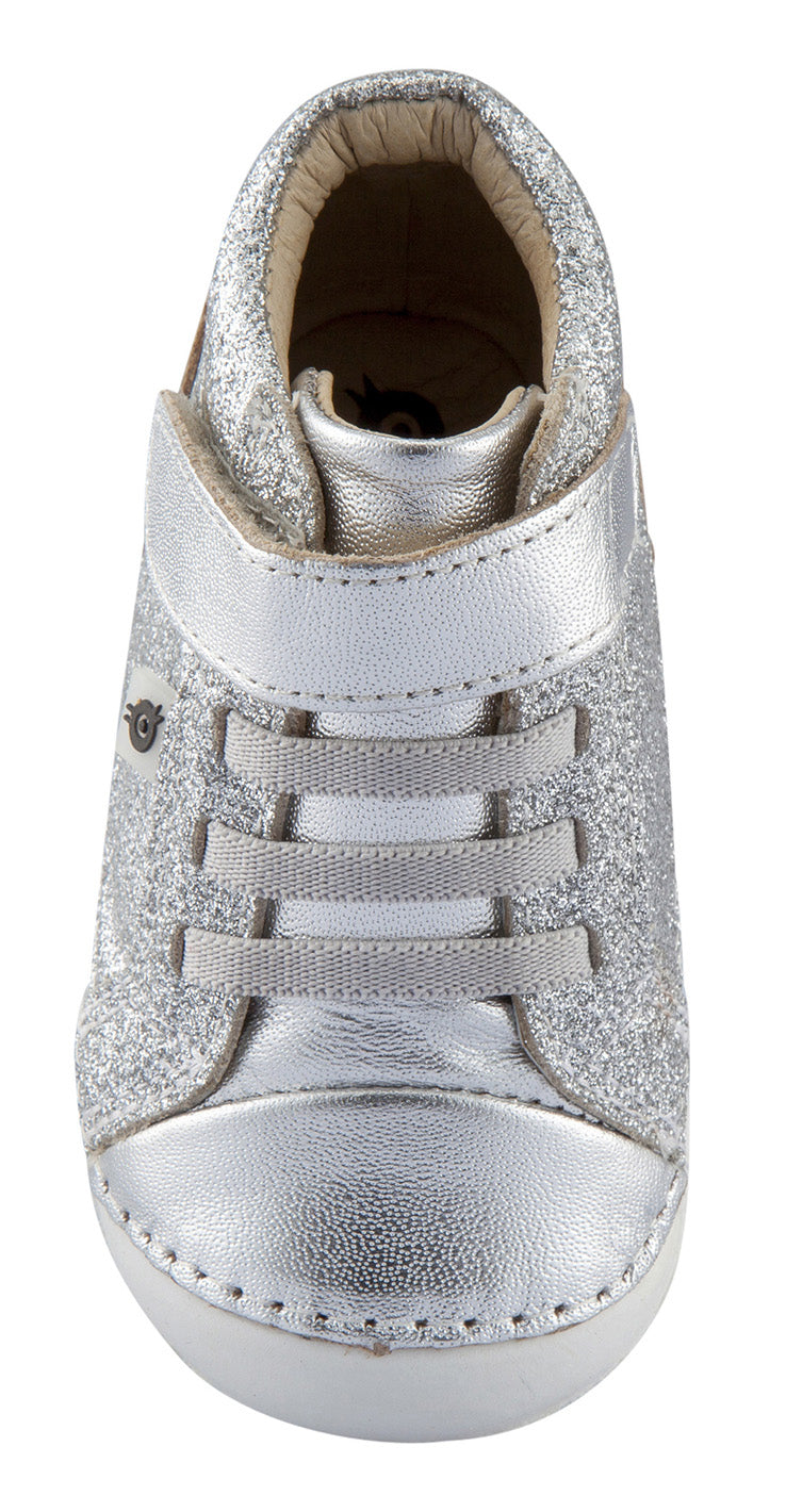 Old Soles Girl's and Boy's Ring Pave Sneakers, Argent Glam/Silver