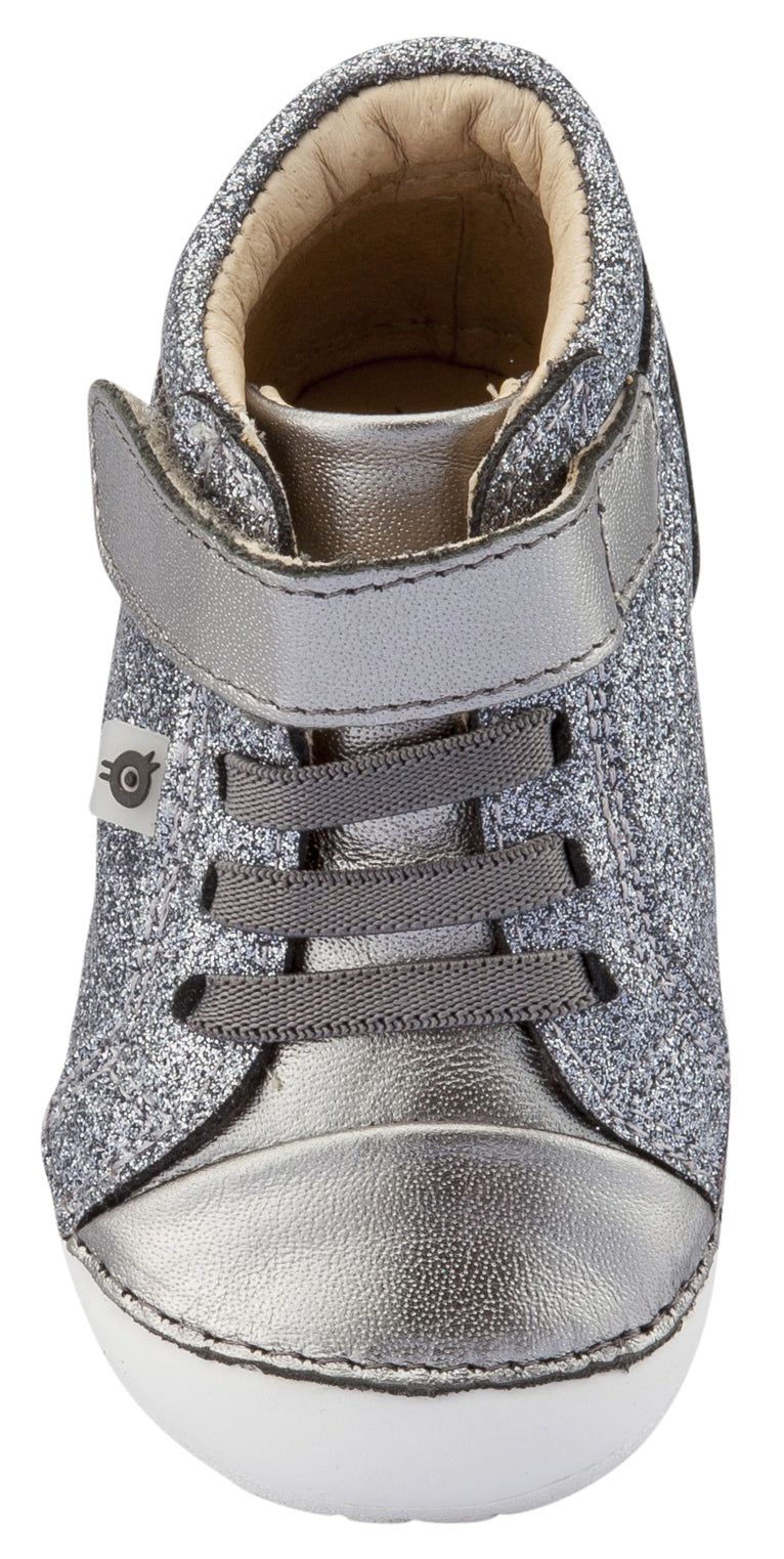 Old Soles Girl's Ring Pave Sneakers, Glam Gunmetal / Rich Silver
