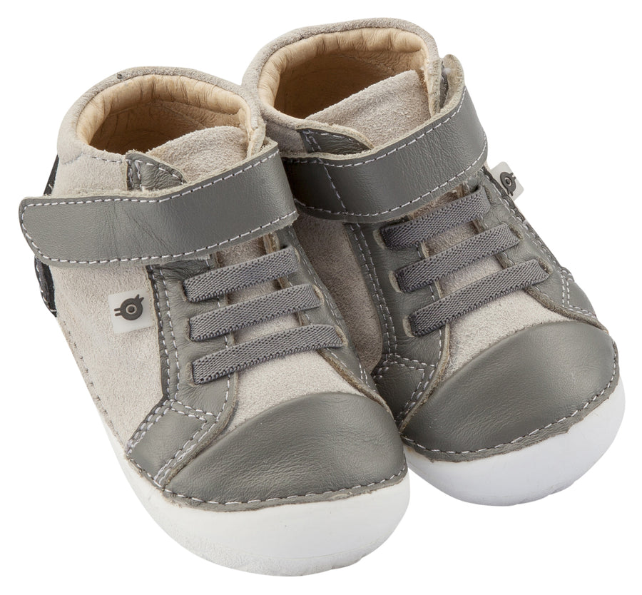 Old Soles Girl's and Boy's High Pave Sneakers, Grey Suede / Grey / Black