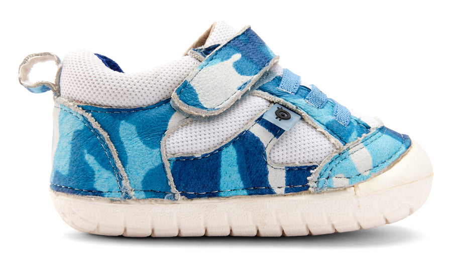 Old Soles Boy's and Girl's 4047 Bru Pave Shoes - Sky Camo/White/Cobalt