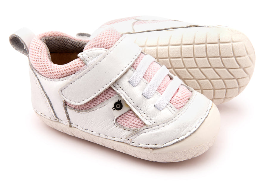 Old Soles Girl's 4047 Bru Pave Sneakers - Snow/Pink/Light Grey