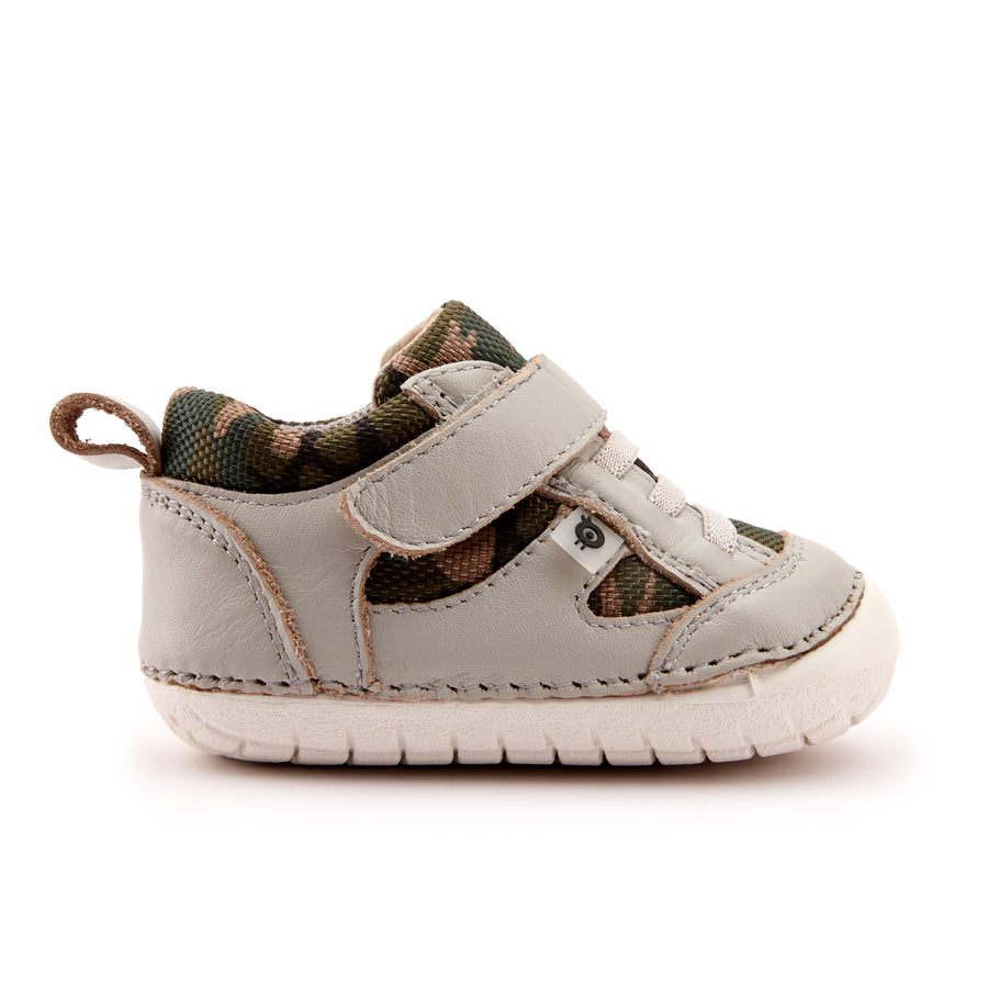 Old Soles Boy's 4047 Bru Pave Shoe - Gris/Army Green/Light Grey
