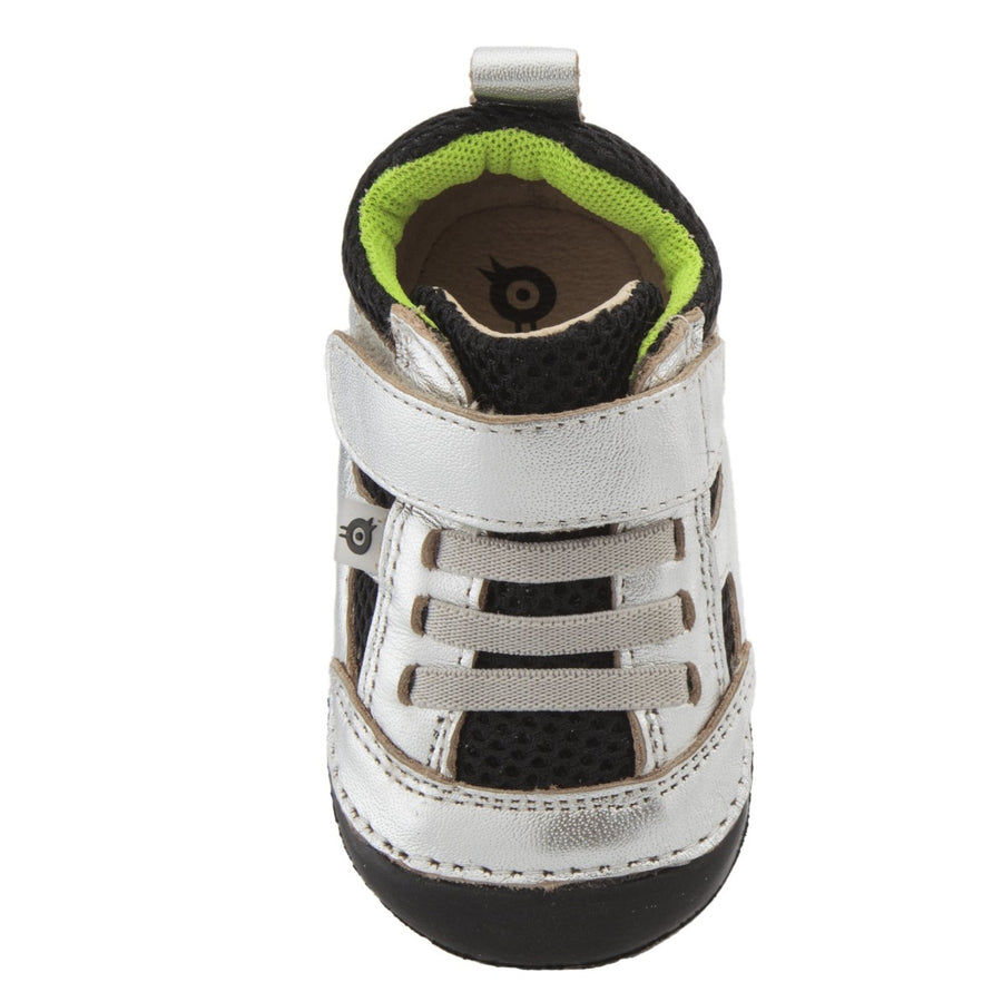 Old Soles Boy's & Girl's Bru Pave Shoes - Silver/Black Mesh/Lime Mesh