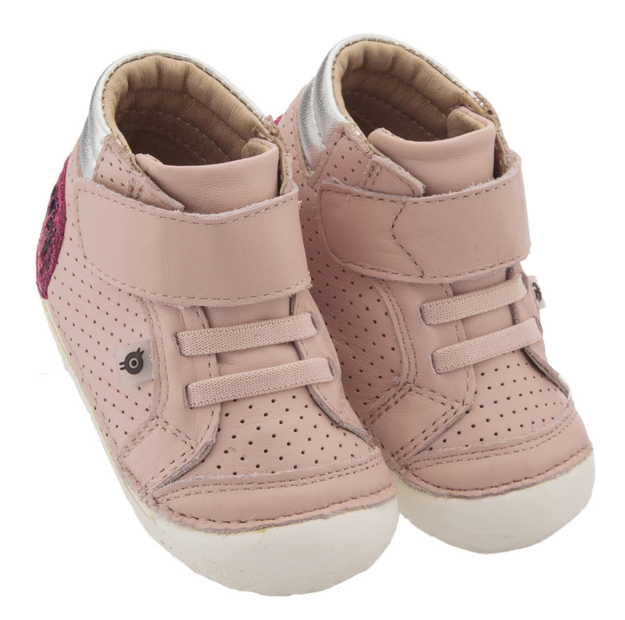 Old Soles Girl's 4048 Pave Goals Sneakers - Powder Pink/Red Serp/Silver