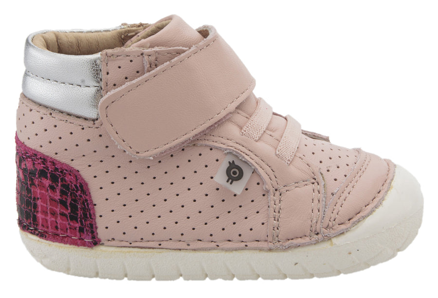 Old Soles Girl's 4048 Pave Goals Sneakers - Powder Pink/Red Serp/Silver