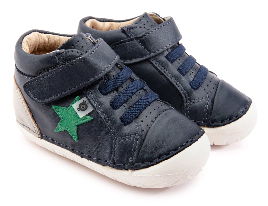 Old Soles Girl's & Boy's Champster Pave Shoes - Navy/Gris/Neon Green