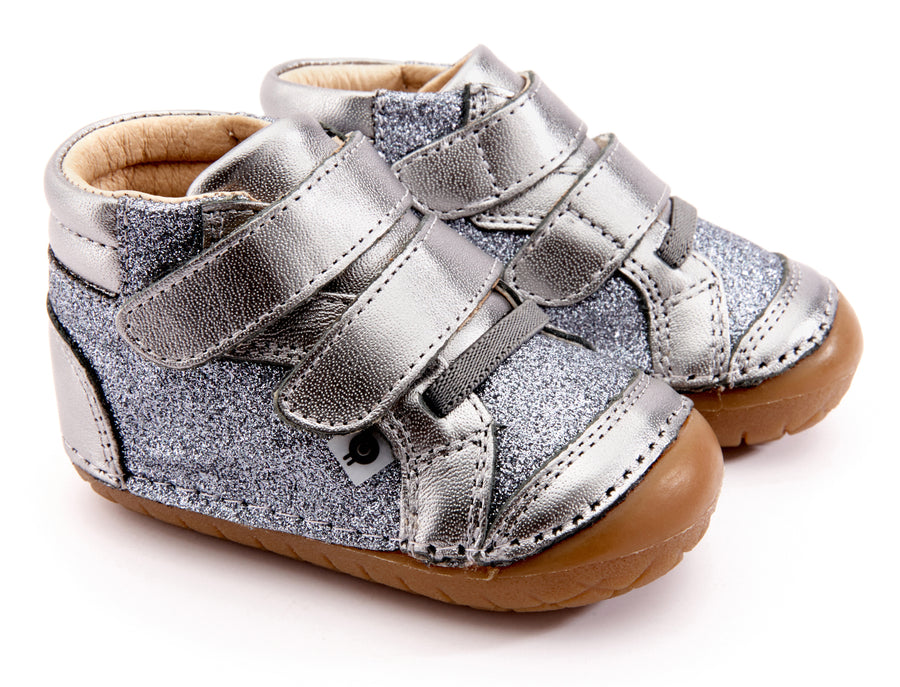 Old Soles Girl's & Boy's 4054 Glamster Pave Sneakers - Rich Silver/Glam Gunmetal