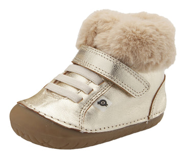 Old Soles Girl's and Boy's Flake Pave Sneaker Booties - Gold