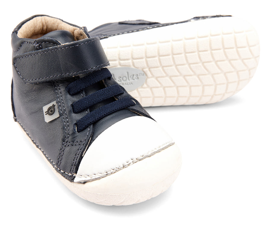 Old Soles Boy's and Girl's 4064 High Pop Shoes - Navy/Snow