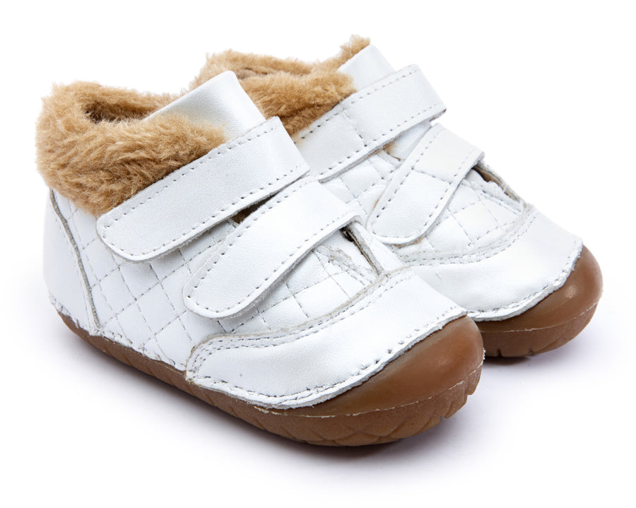 Old Soles Boy's & Girl's 4069 Quilty Bear Pave Sneaker Booties - Nacardo Blanco