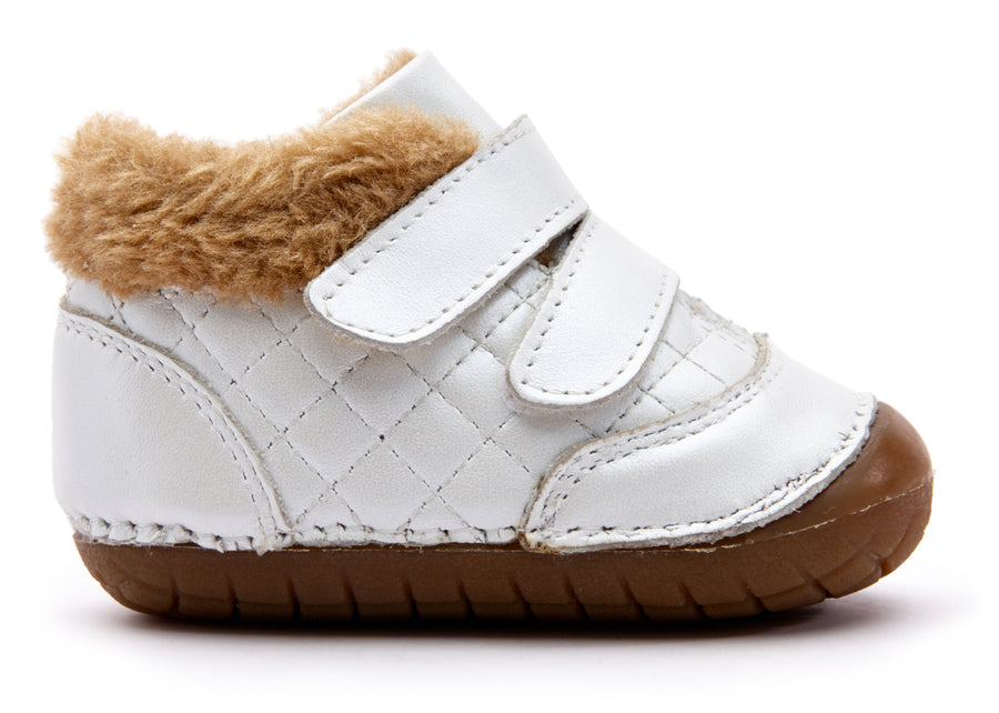 Old Soles Boy's & Girl's 4069 Quilty Bear Pave Sneaker Booties - Nacardo Blanco