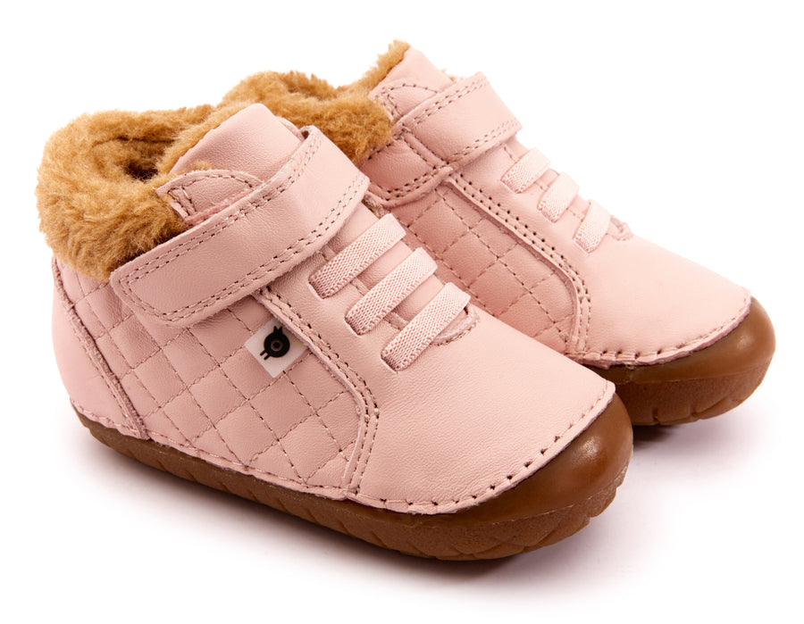 Old Soles Girl's 4070 Flake Pave Sneaker Booties - Powder Pink