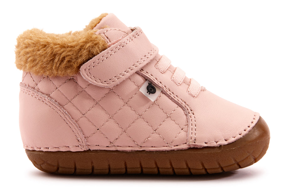 Old Soles Girl's 4070 Flake Pave Sneaker Booties - Powder Pink