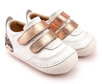 Old Soles Girl's 4073 Fabista Shoes - Snow/Copper