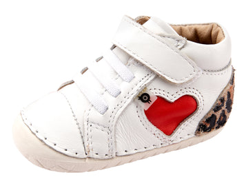 Old Soles Girl's 4074 Pave My Heart Hightop Sneakers - Snow/Kitten/Bright Red
