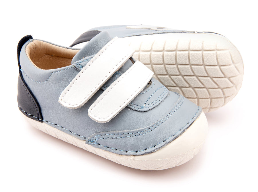 Old Soles Boy's 4075 Farlap Shoes - Dusty Blue/Snow/Navy