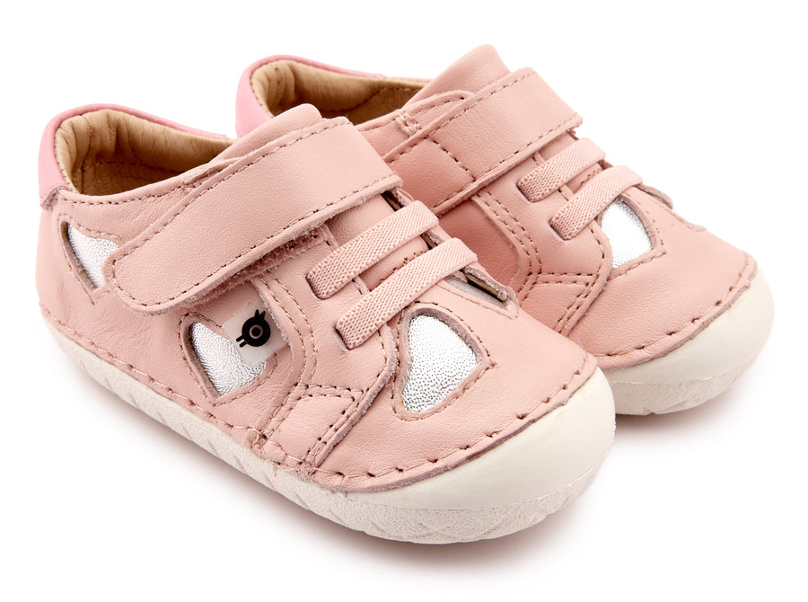 Old Soles Girl's 4076 Hearty Pave Shoes - Powder Pink/Silver/Pearlised Pink