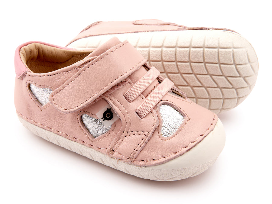 Old Soles Girl's 4076 Hearty Pave Shoes - Powder Pink/Silver/Pearlised Pink