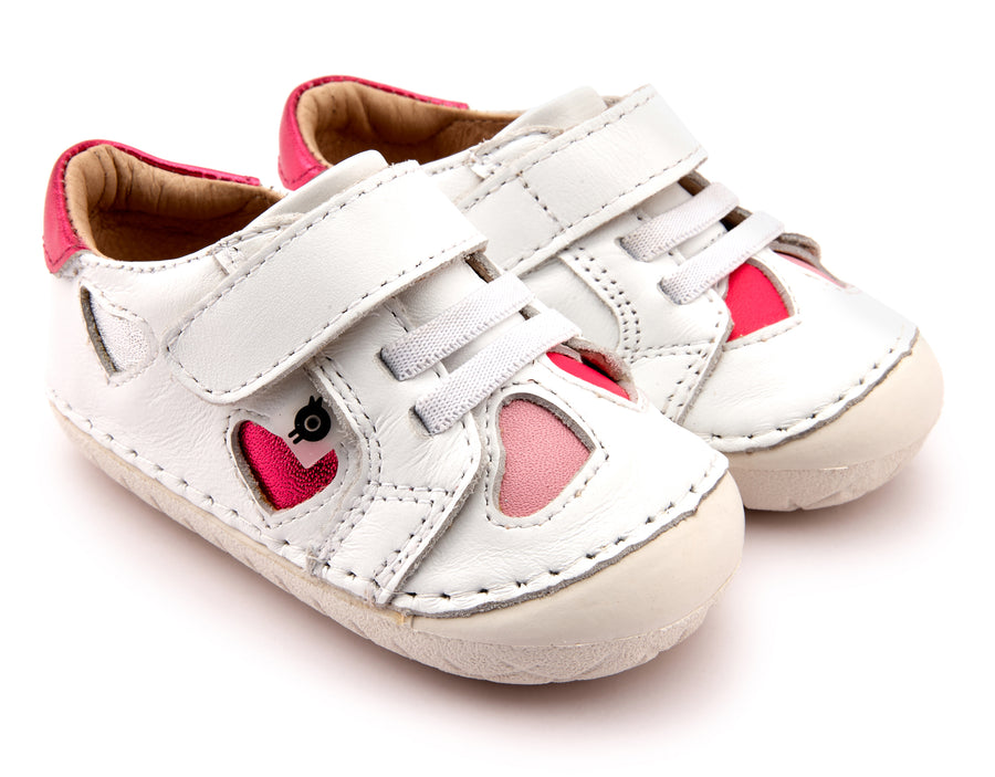 Old Soles Girl's 4076 Hearty Pave Shoes - Snow/Silver/Neon Pink/Pearlised Pink/Fuchsia Foil