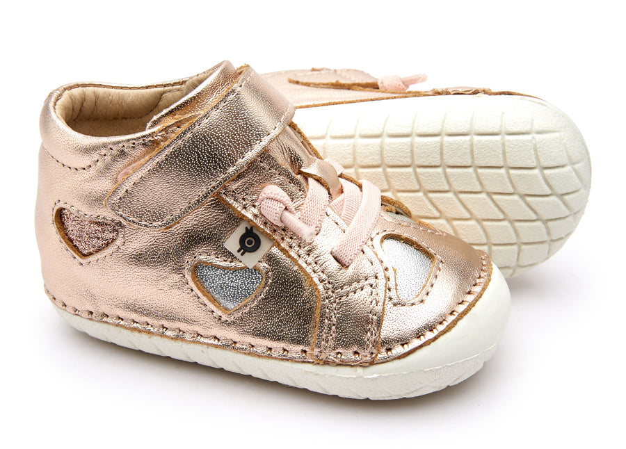 Old Soles Girl's 4084 Love-Ly Pave Sneakers - Copper/Glam Copper/Silver