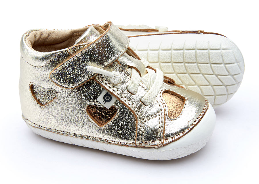 Old Soles Girl's 4084 Love-Ly Pave Sneakers - Gold/Glam Gold/Old Gold