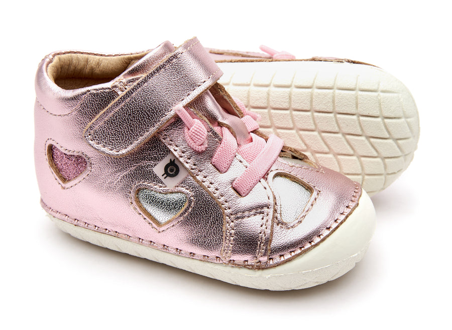 Old Soles Girl's 4084 Love-Ly Pave Sneakers - Pink Frost/Glam Pink/Silver
