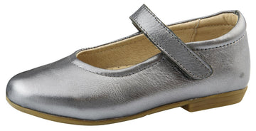 Old Soles Girl's Brule Sista Leather Mary Janes, Rich Silver