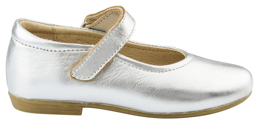 Old Soles Girl's Brule Sista Leather Mary Janes, Silver