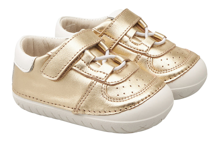 Old Soles Girl's and Boy's 4090 Rebel Pave Shoes - Gold/White