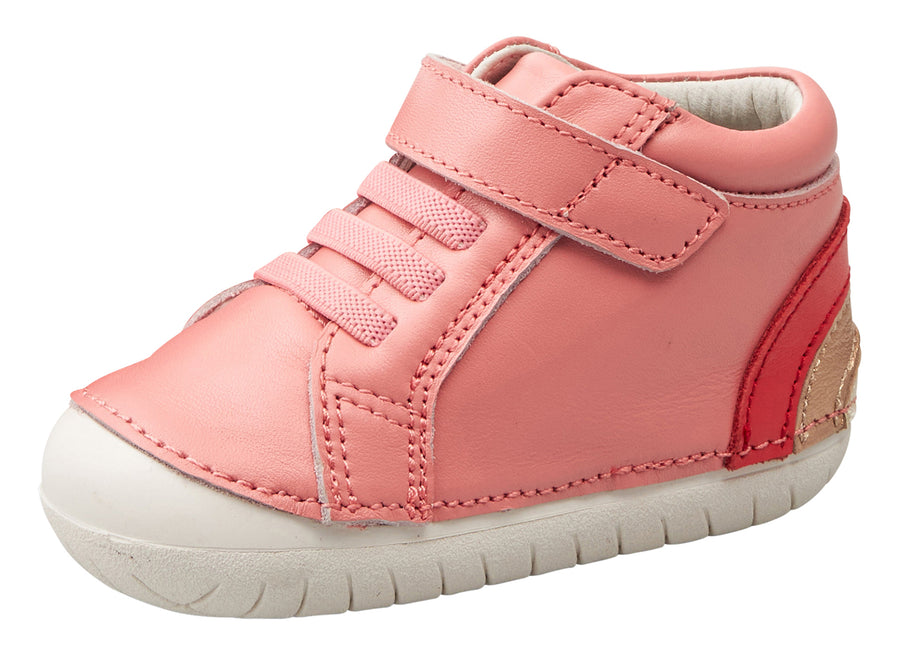 Old Soles Girl's 4091 Rainbow Champster Sneakers - Snow/Bright Red/Copper/Cream