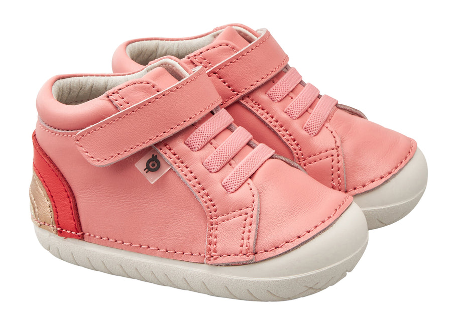 Old Soles Girl's 4091 Rainbow Champster Sneakers - Snow/Bright Red/Copper/Cream