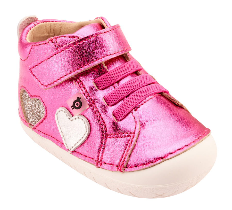 Old Soles Girl's 4097 Harper Pave Casual Shoes - Fuchsia Foil / Silver / Glam Argent