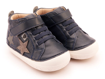 Old Soles Boy's 4098 Starstar Pave Casual Shoes - Navy / Grey Suede / Grey