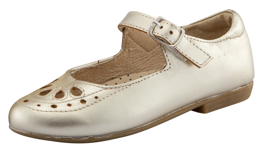Old Soles Girl's Brule Gal Leather Mary Jane Dress Shoes, Gold