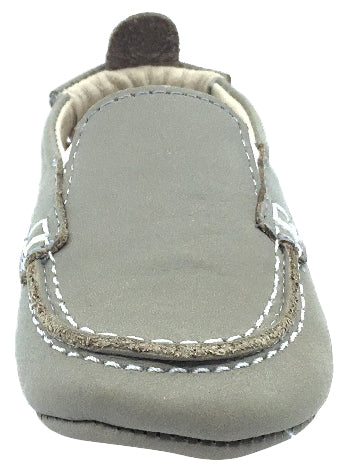 Old Soles Girl's and Boy's Elephant Grey Baby Boat Shoes