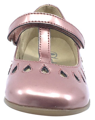 Naturino Girl's Cosenza T-Strap with cut-outs Ballet Flat, Satin Rose