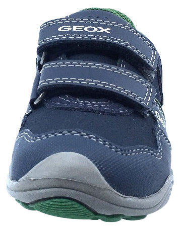 GEOX Boy's Arno Velcro Sneaker Tennis Shoes, Navy/Green