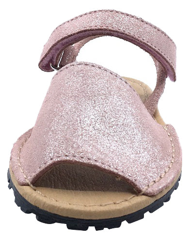 ChildrenChic Girl's Menorquina Sandals, Antique Pink Shimmer