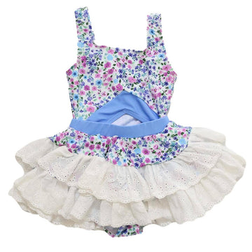 Blueberry Bay Bluebell Bliss Floral Ruffle Swimsuit