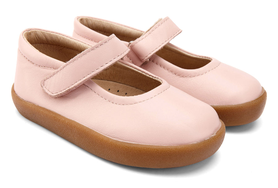 Old Soles Girl's Missy Shoe Leather Mary Jane Shoes, Powder Pink