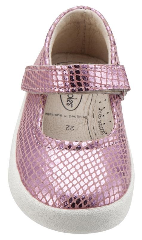 Old Soles  Girl's Missy Pink Snake Leather Mary Jane Sneaker Shoe