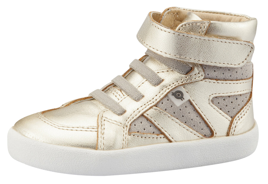 Old Soles Girl's & Boy's New Leader Sneakers, Gold / Grey Suede