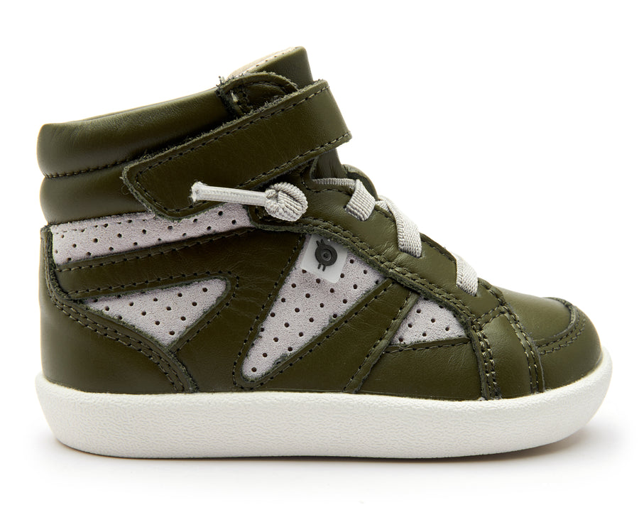 Old Soles Boy's New Leader Sneakers - Militare/Grey Suede