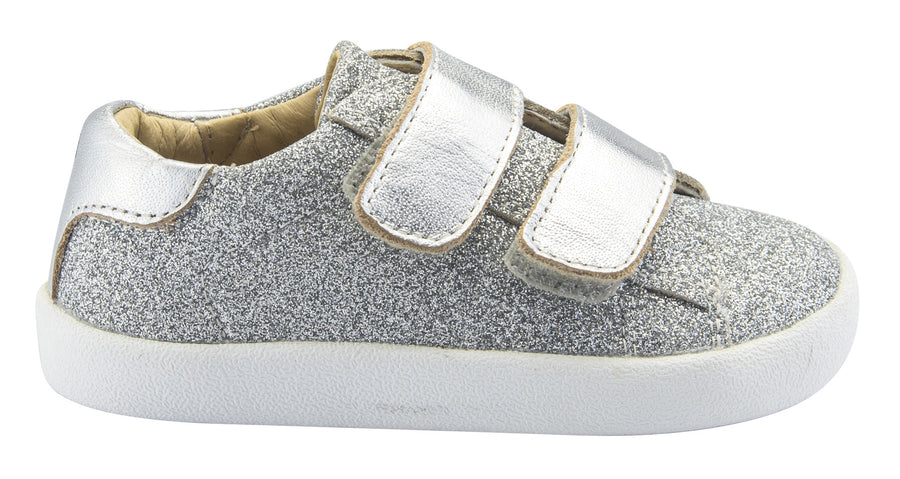 Old Soles Girl's and Boy's Glam Toddy Hook and Loop Closure Sneaker Shoes, Glam Argent/Silver