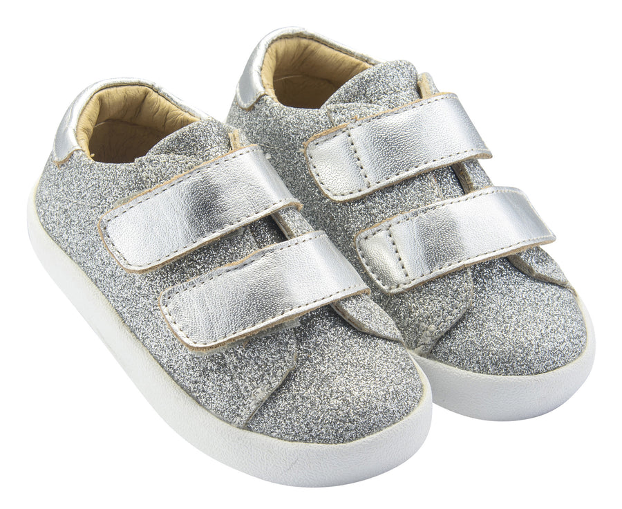 Old Soles Girl's and Boy's Glam Toddy Hook and Loop Closure Sneaker Shoes, Glam Argent/Silver