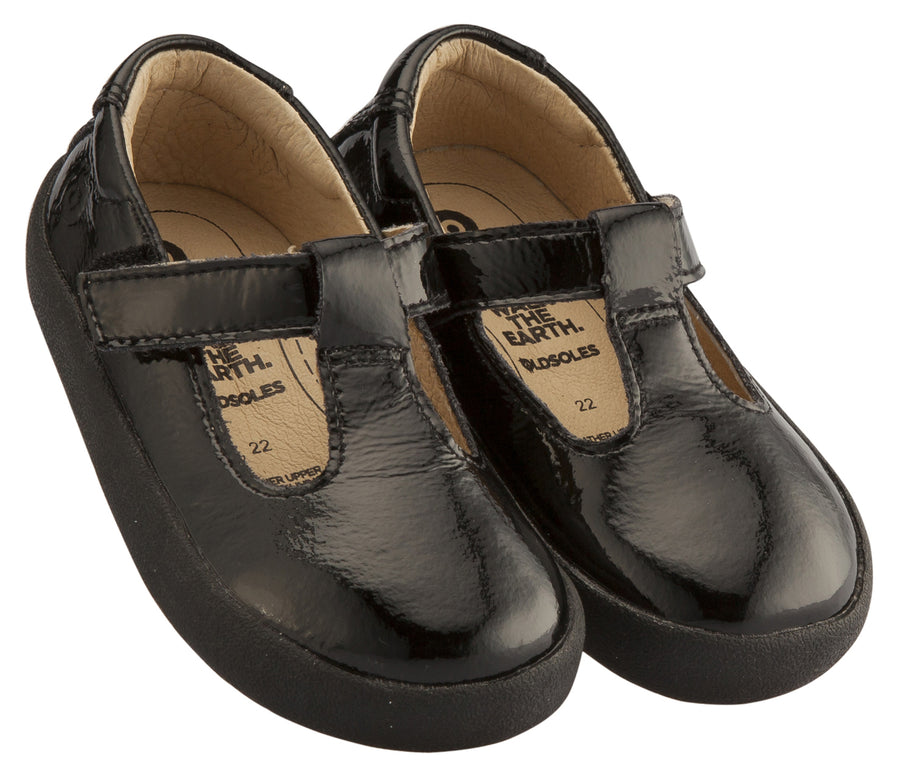 Old Soles Girl's Tod - T Strap Shoes, Black Patent