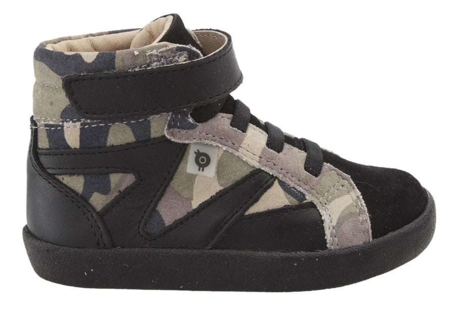 Old Soles Girl's & Boy's 5059 High Rank High Top Sneaker - Army Camo/Black/Black Suede