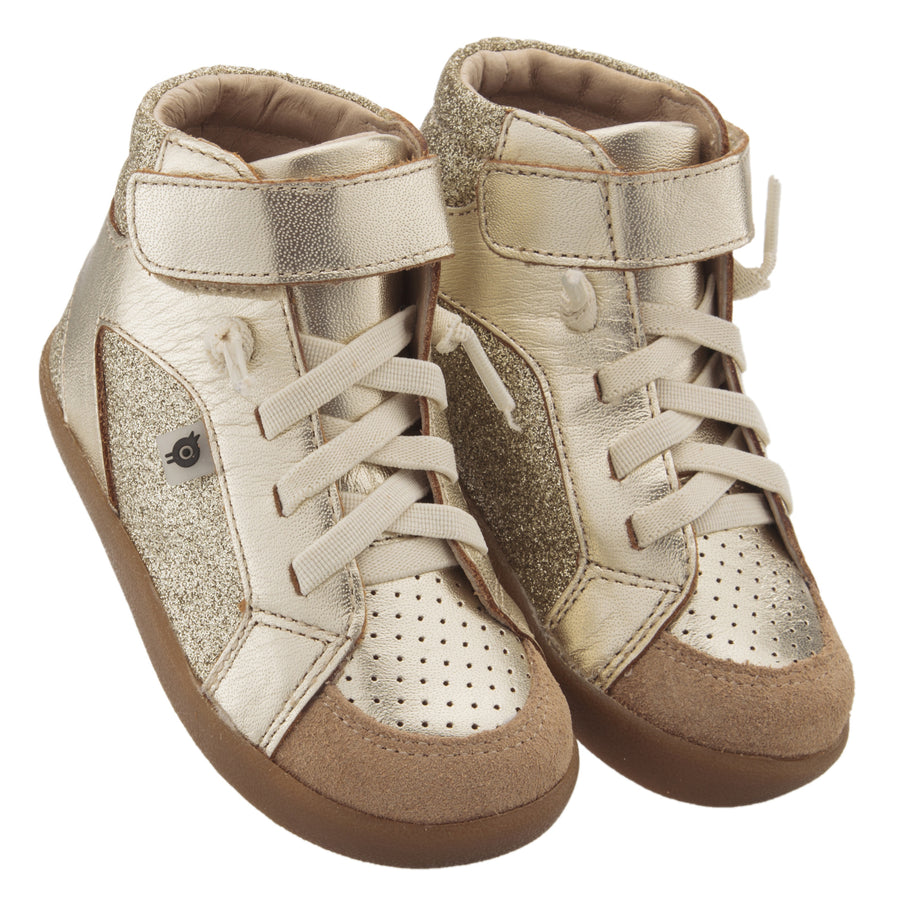 Old Soles Girl's & Boy's 5061 Sprite High Top Leather Sneakers - Gold/Glam Gold/Natural Suede